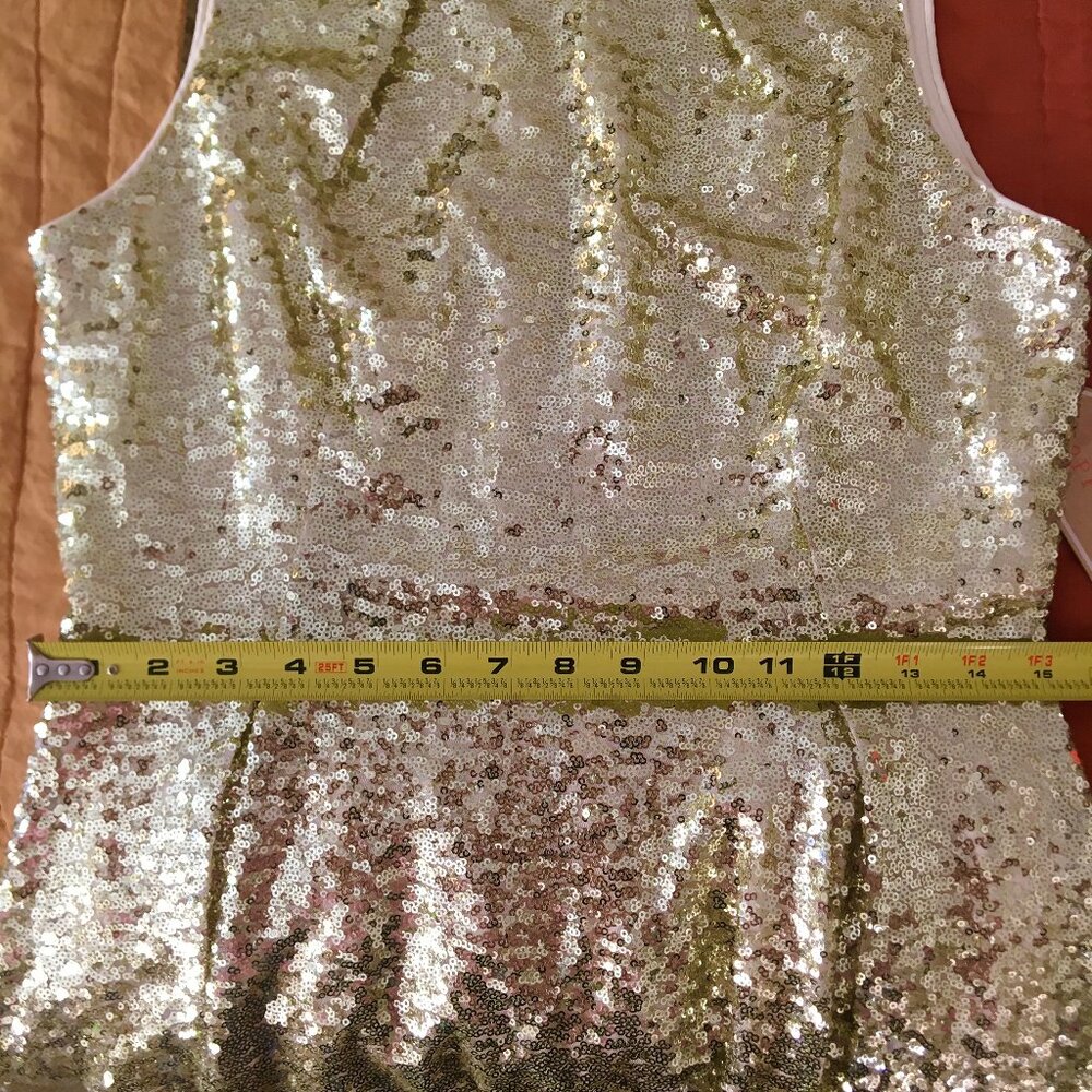 SOLD - Short Gold Sequin Evening Party Cocktail Pageant Dress NWT ~ M - Picture 13 of 17